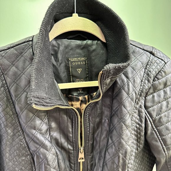 Guess Faux Leather Bomber Jacket - Picture 3 of 4